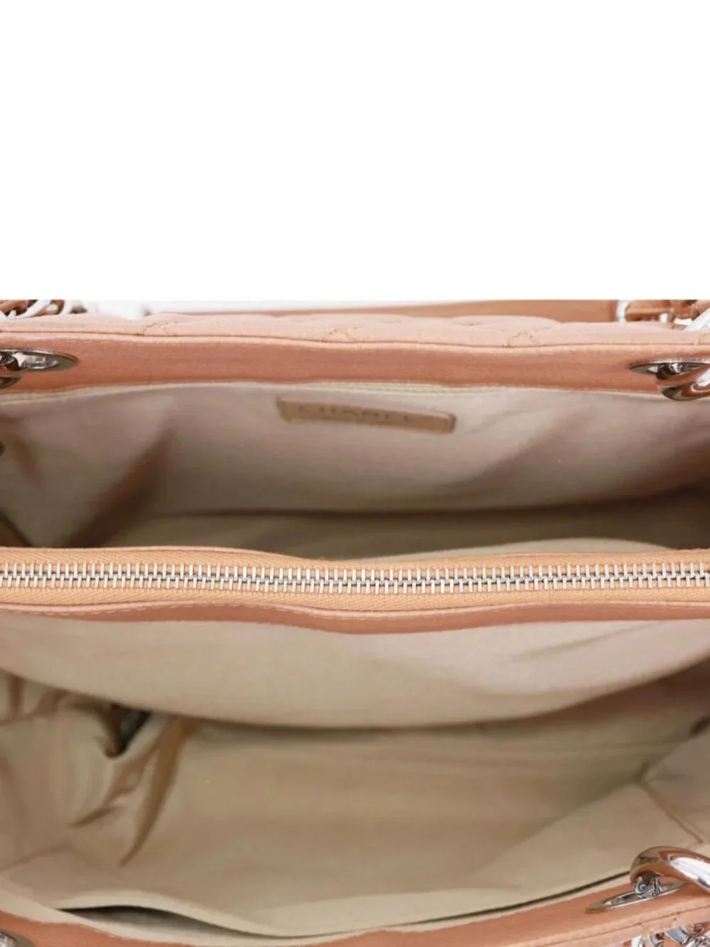 Chanel Grand Shopping Quilted Caviar Leather Tote Bag Nude